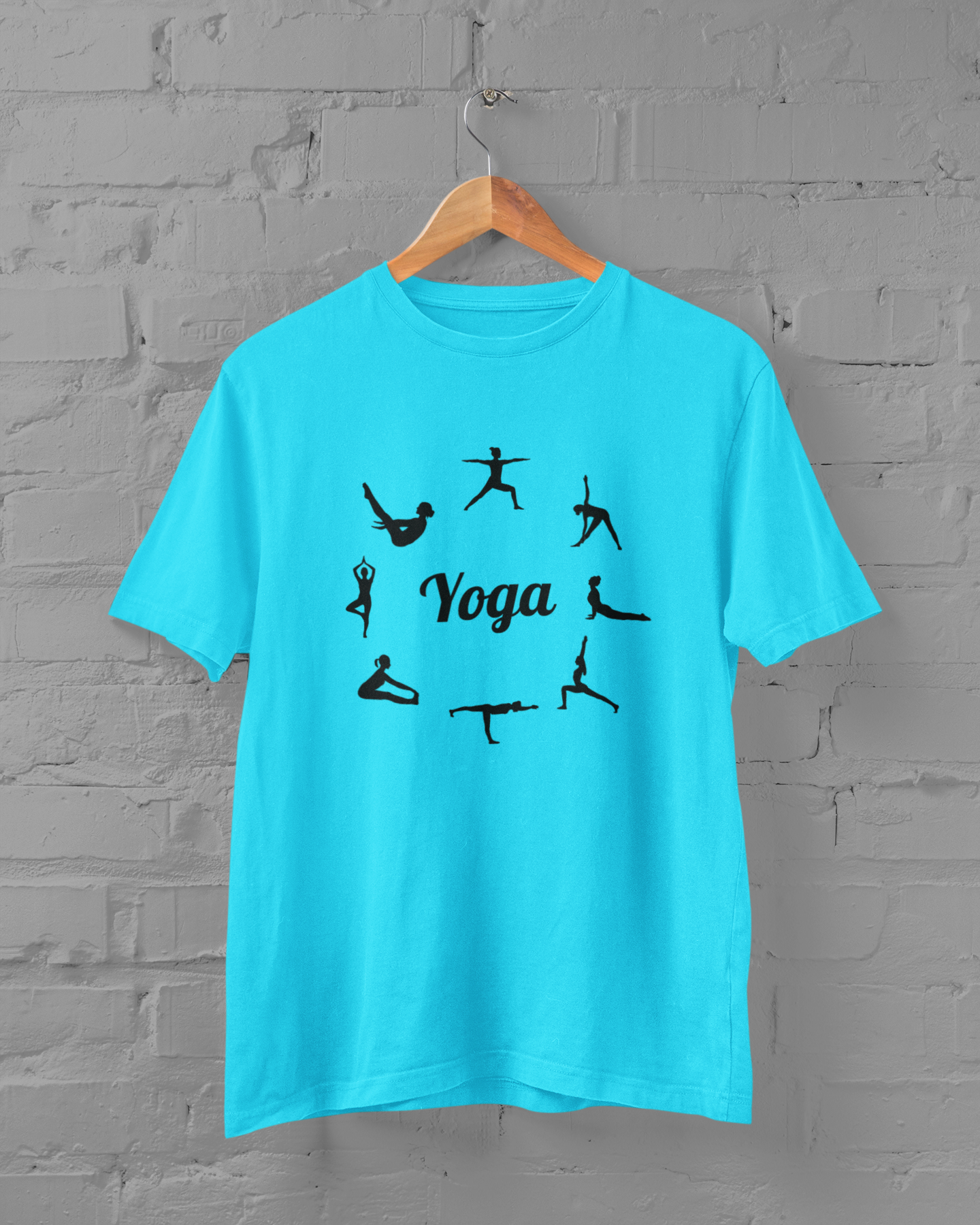 Yoga Poses Plus Size Sky Blue T-Shirt – Unisex Cotton Tee for Yoga Lovers - Sigmatrends