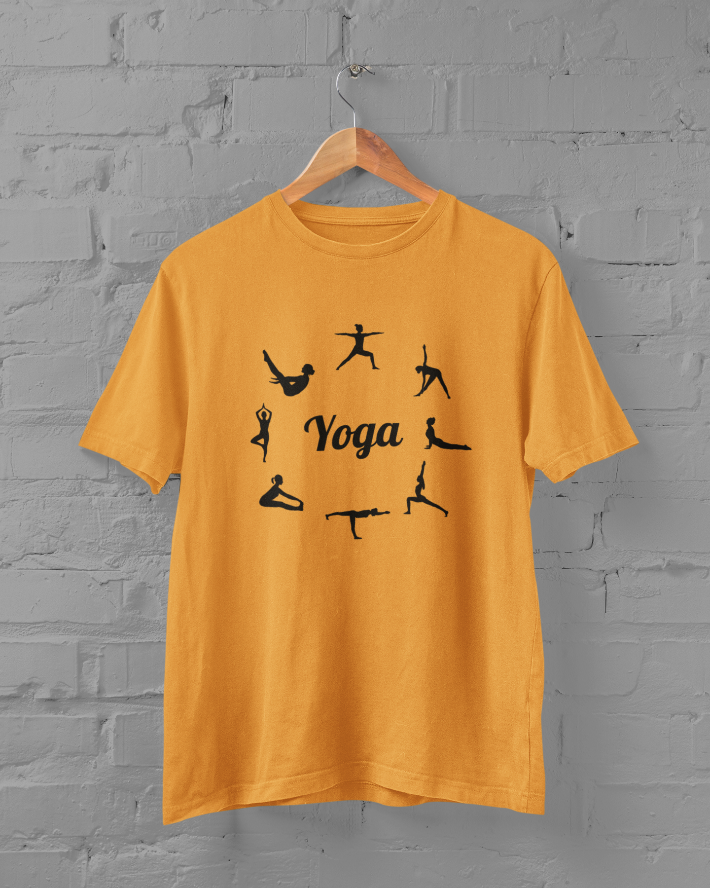 Yoga Poses Plus Size Yellow T-Shirt – Unisex Cotton Tee for Yoga Lovers - Sigmatrends