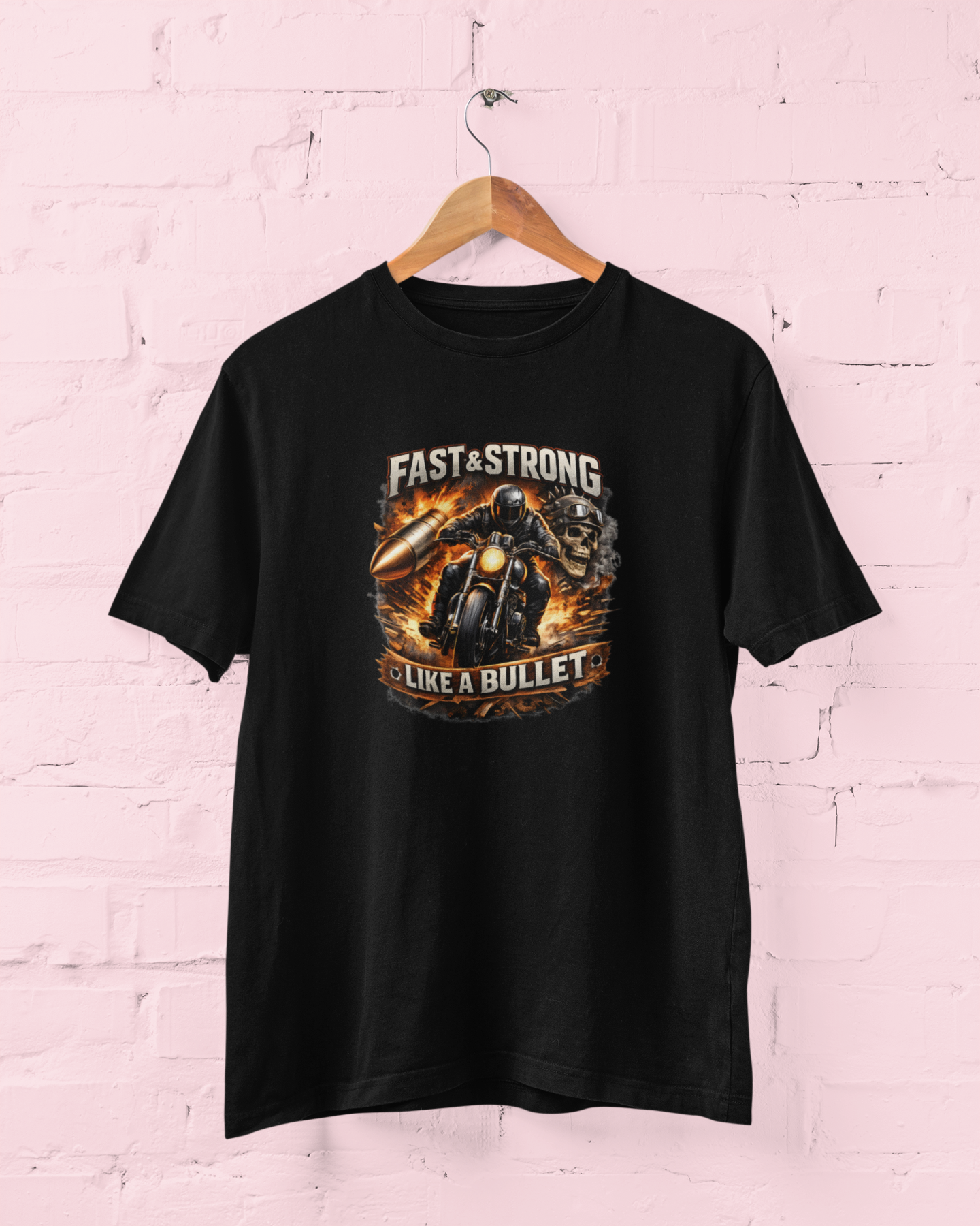 Built Like a Gun Goes Like a Bullet biker Black t shirt with motorcycle graphic unisex cotton tee M to 7XL - sigmatrends