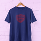 Brother Shield Typography Royal Blue T-Shirt featuring a Brothers Forever Strong by Nature quote in deep rose pink with a vintage shield graphic design Size S-7XL - sigmatrends
