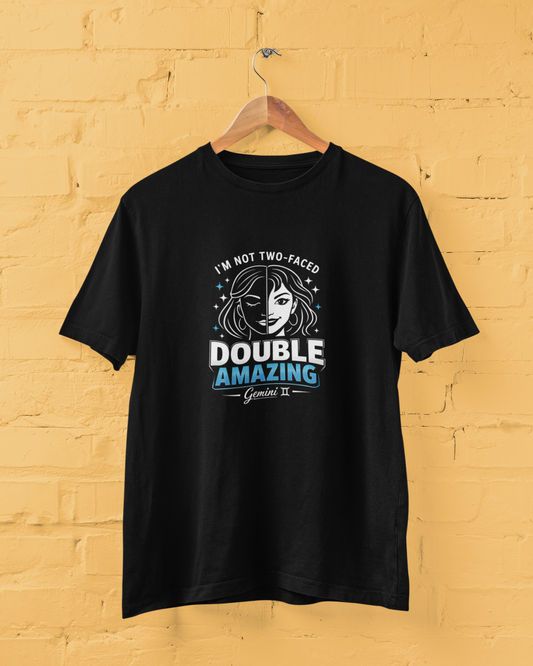 Gemini zodiac t-shirt double amazing graphic design unisex astrology shirt plus size M to 7XL Black Color - Sigmatrends