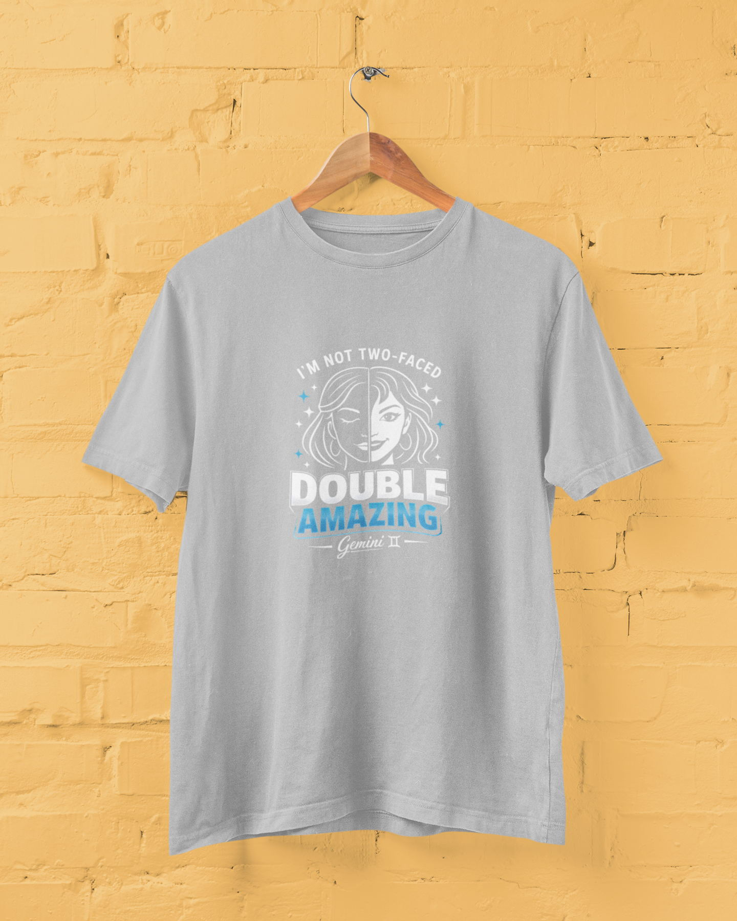 Gemini zodiac t-shirt double amazing graphic design unisex astrology shirt plus size M to 7XL Grey Color - Sigmatrends