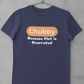 Chubby Because Flat Is Overrated Plus Size Navy Blue T-Shirt Sigmatrends