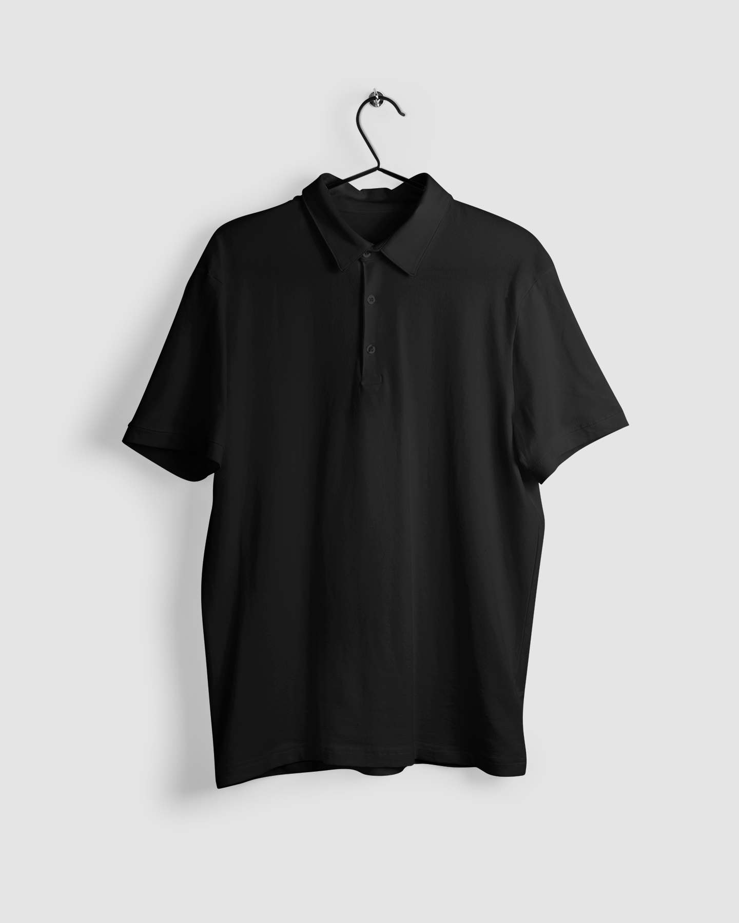 Plain Black Plus Size Half Sleeve Polo T-Shirt - sigmatrends