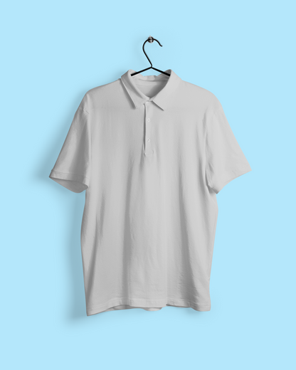 Plain Grey Plus Size Half Sleeve Polo T-Shirt - sigmatrends