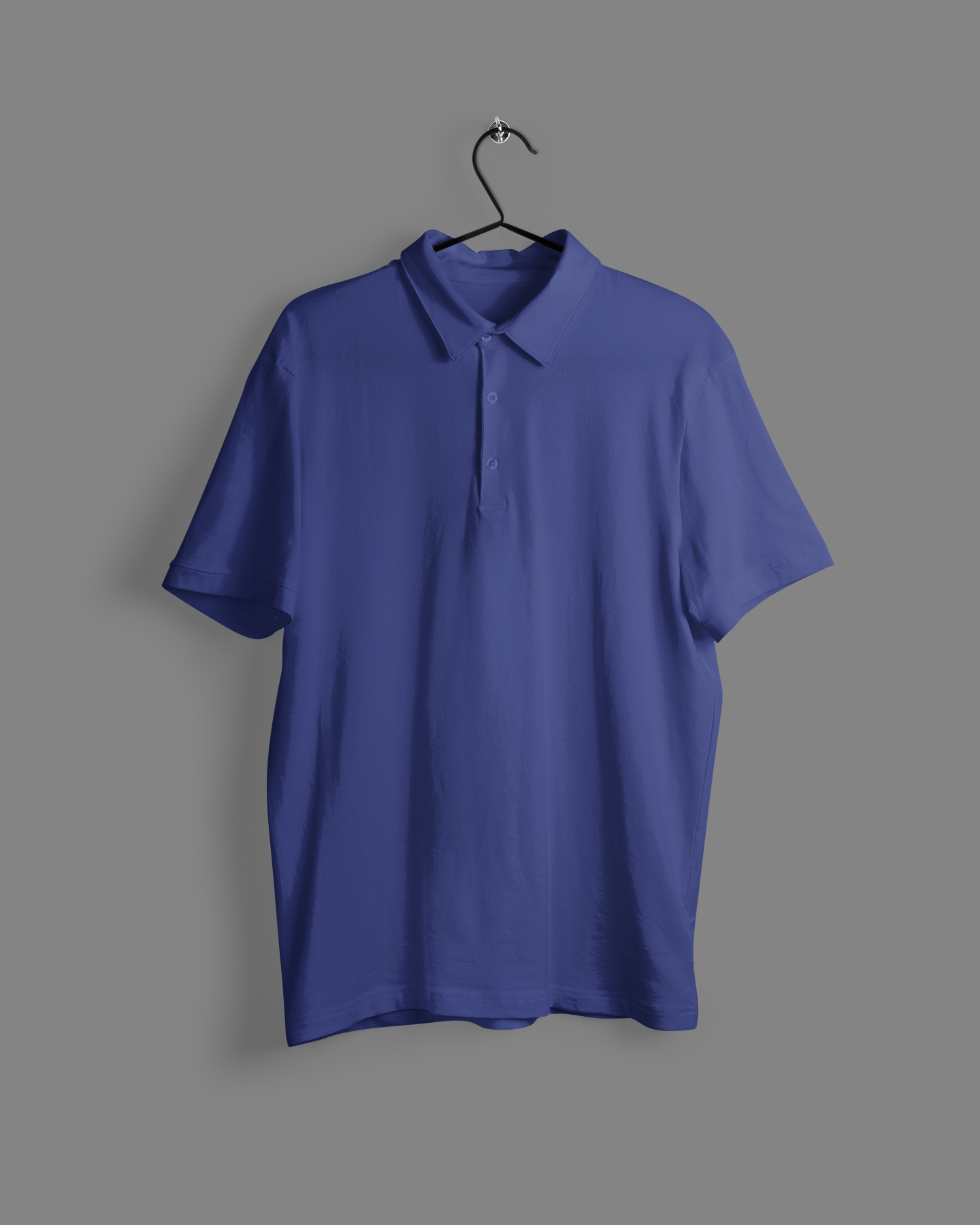 Plain Royal Blue Plus Size Half Sleeve Polo T-Shirt - sigmatrends