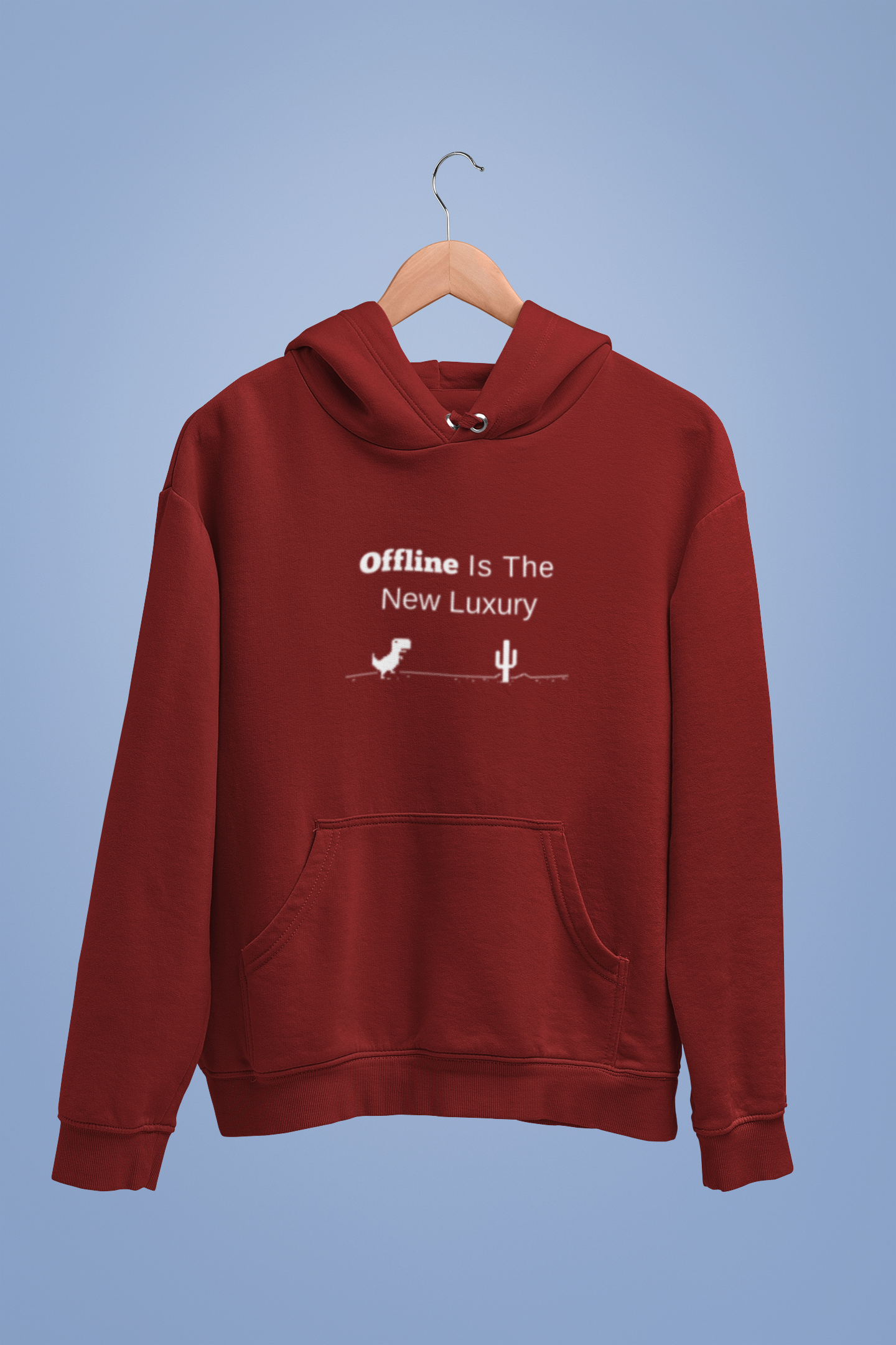 Offline Is The New Luxury Unisex Hoodie Sweatshirt Maroon - Sigmatrends