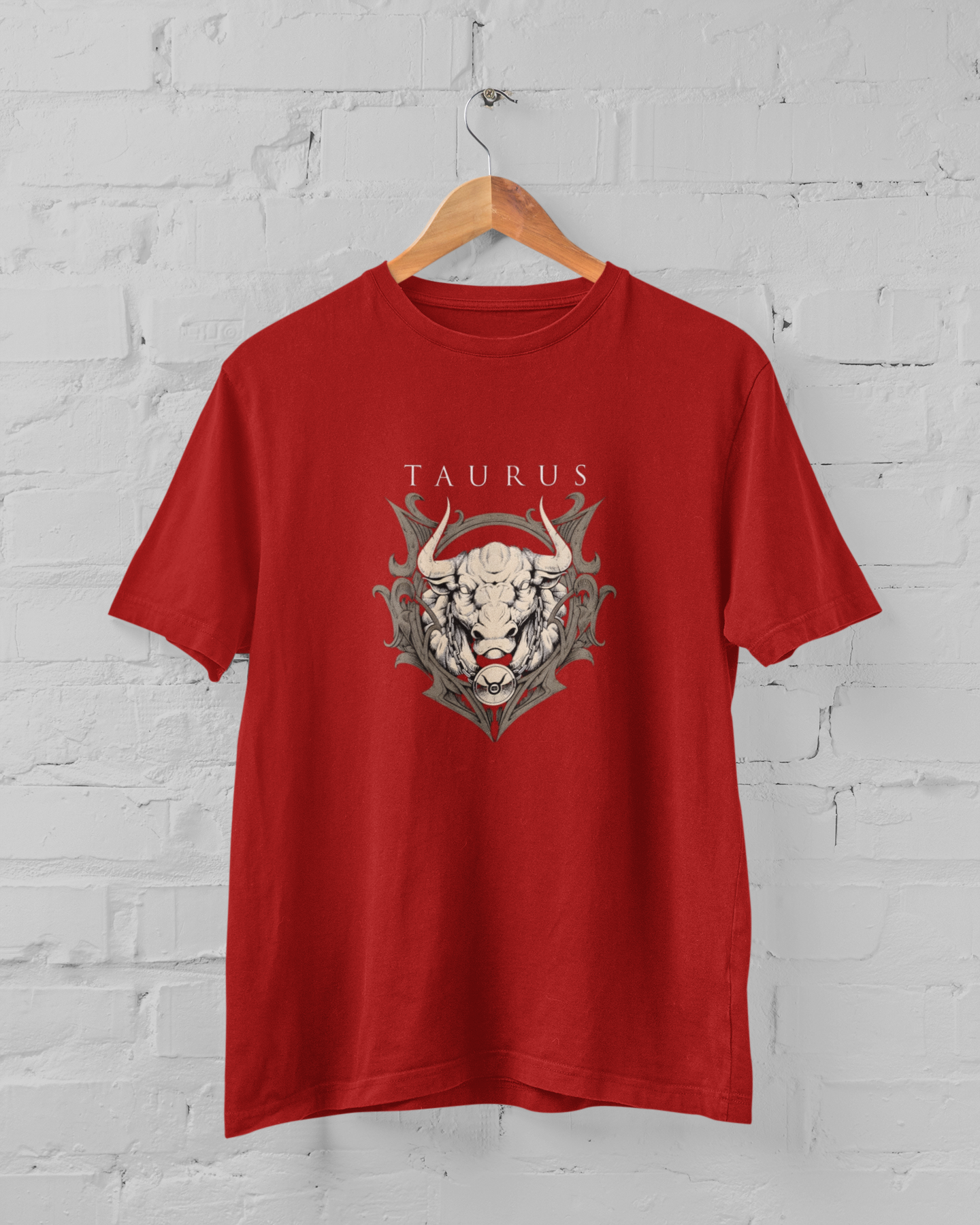 Taurus Zodiac Bull Graphic Red T-Shirt - Sigmatrends
