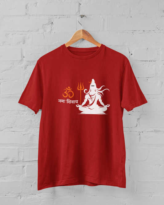 Om Namaha Shivaya Unisex Plus Size Red T-Shirt - sigmatrends
