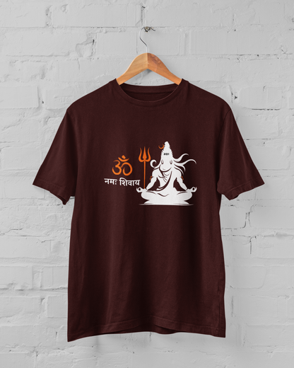 Om Namaha Shivaya Unisex Plus Size Maroon T-Shirt - Sigma Trends