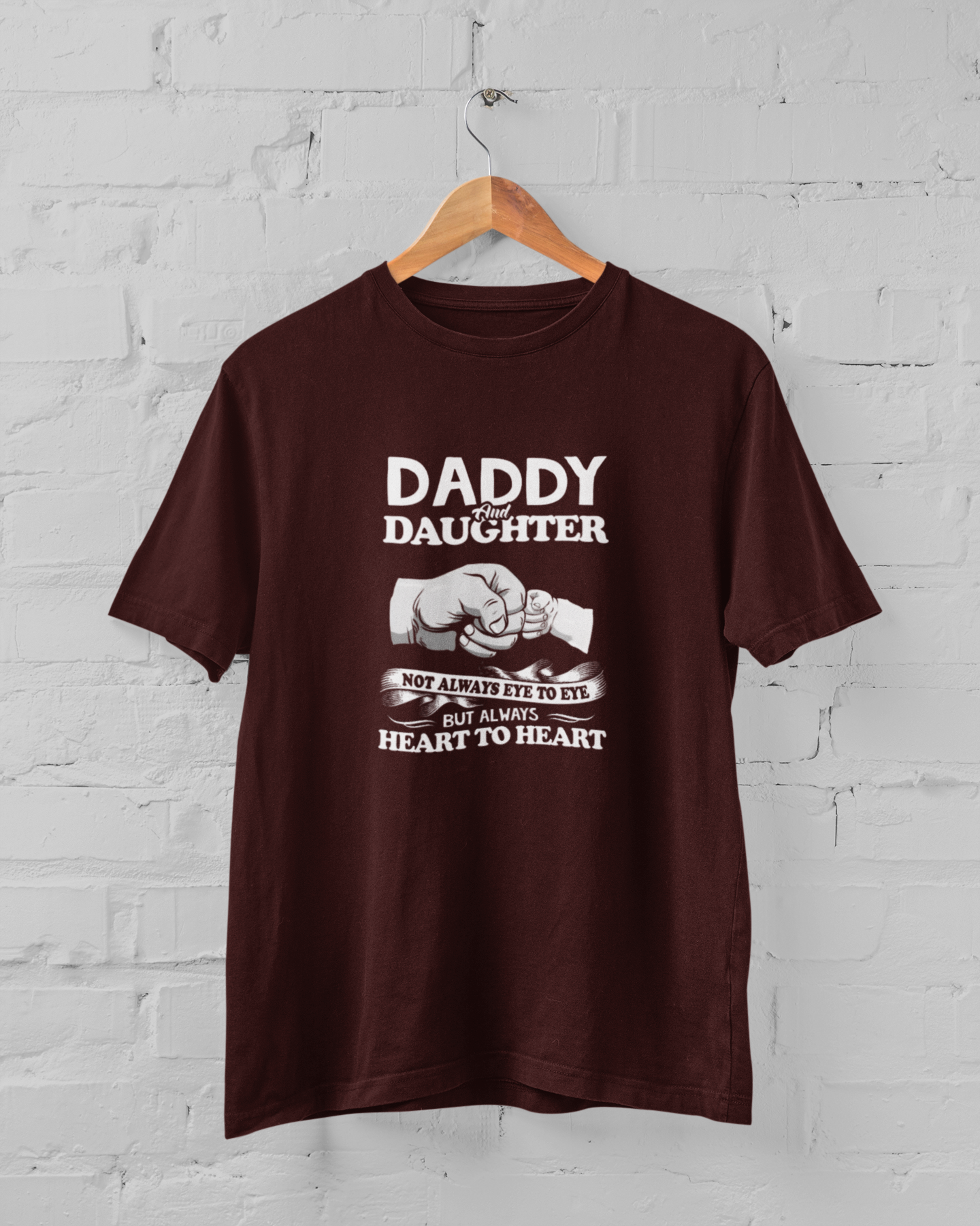 Daddy and Daughter Not Always Eye to Eye Maroon Plus Size T-Shirt - Sigma Trends