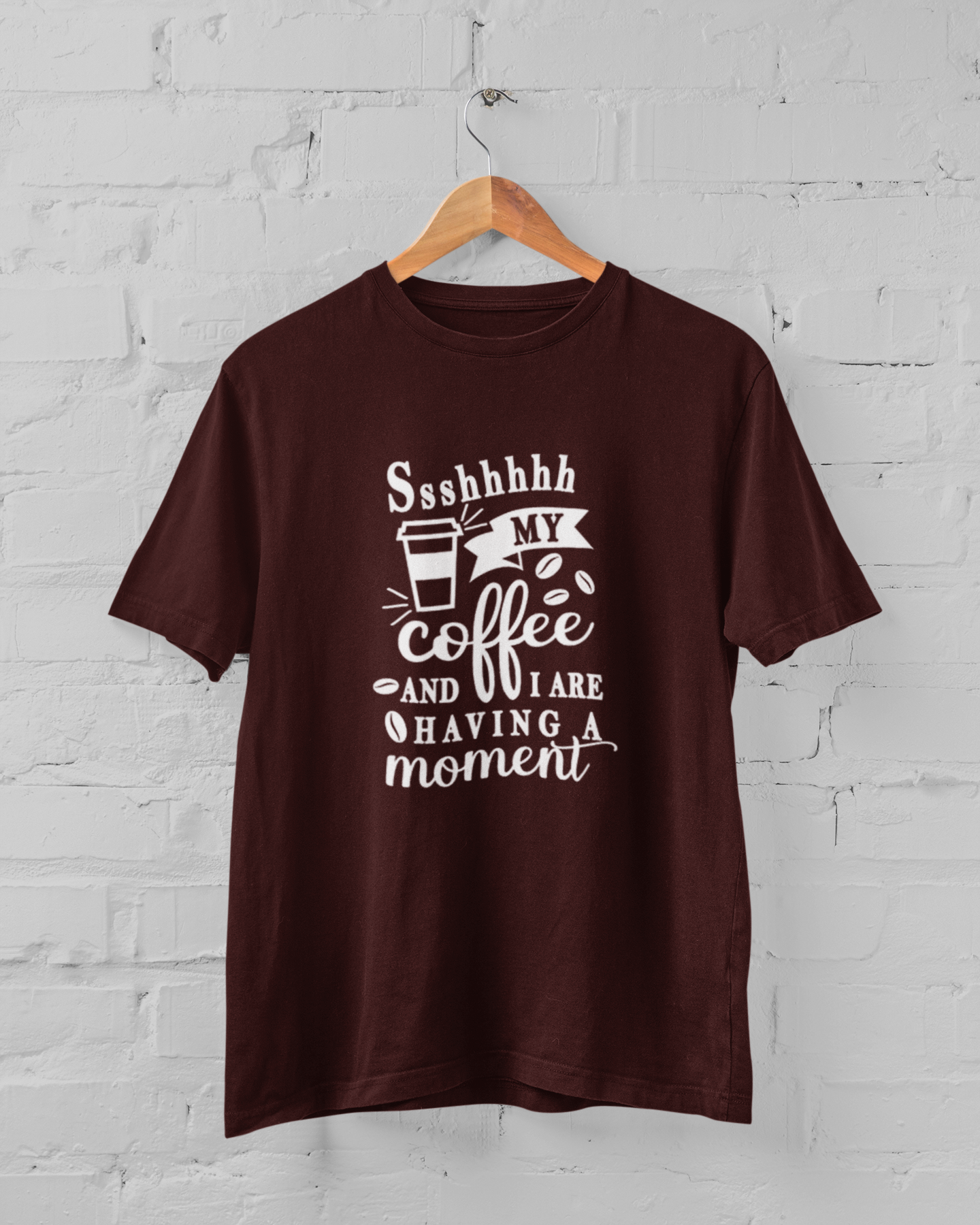 My Coffee and I Are Having A Moment – Unisex Plus Size Maroon T-Shirt - Sigma Trends
