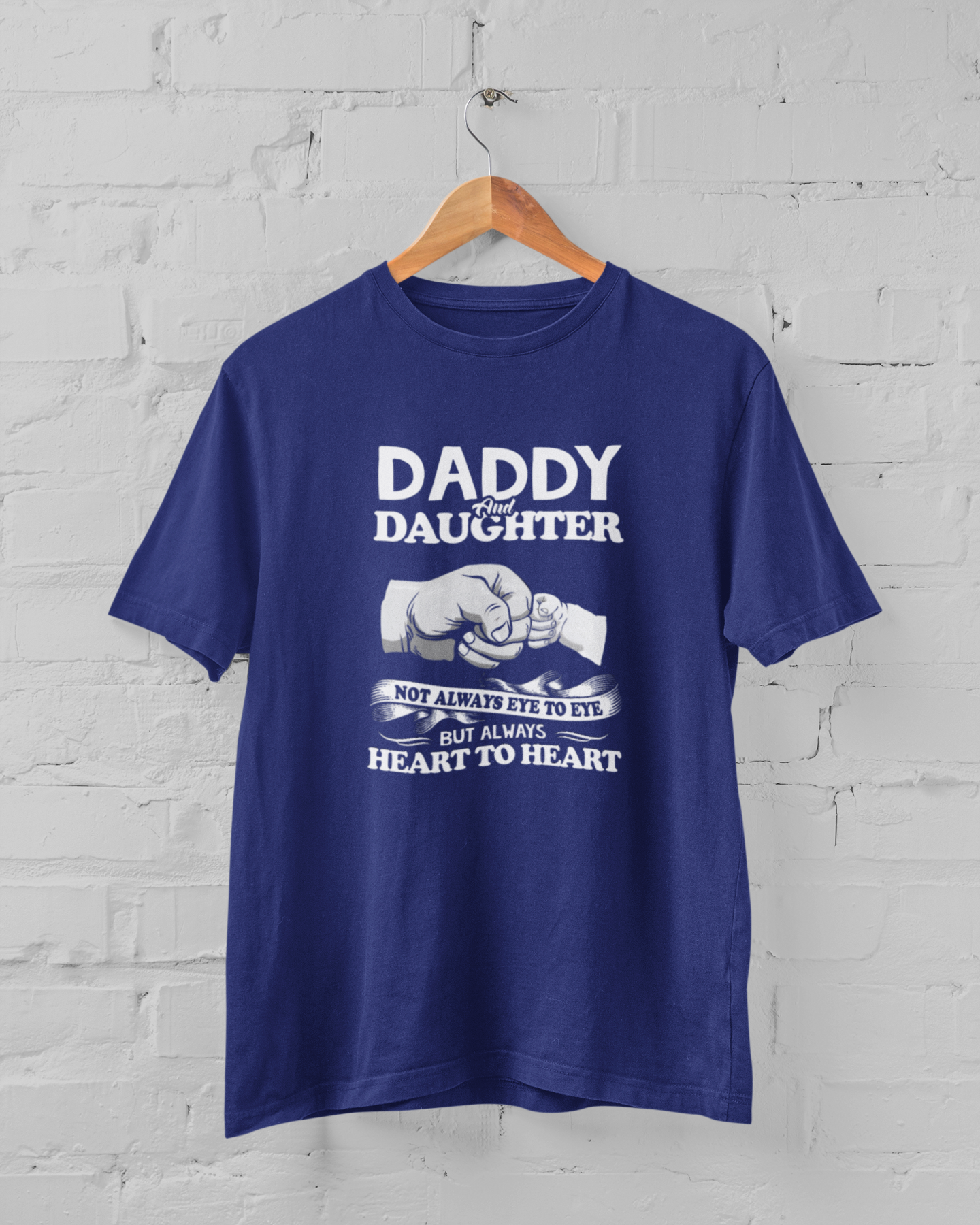 Daddy and Daughter Not Always Eye to Eye Unisex Plus Size Royal Blue T-Shirt - sigmatrends
