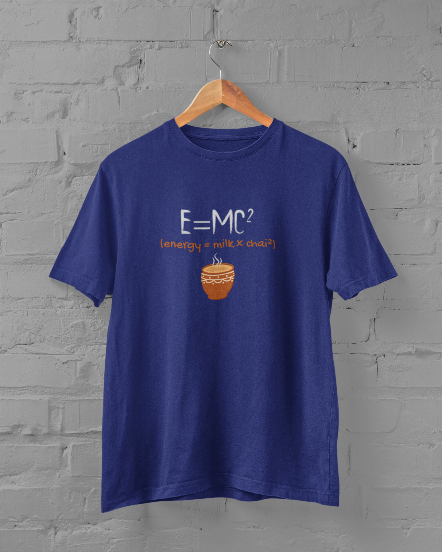 E=MC² Chai Lovers Einstein Energy Science Humor Unisex  Plus Size Royal Blue T-Shirt - Sigmatrends