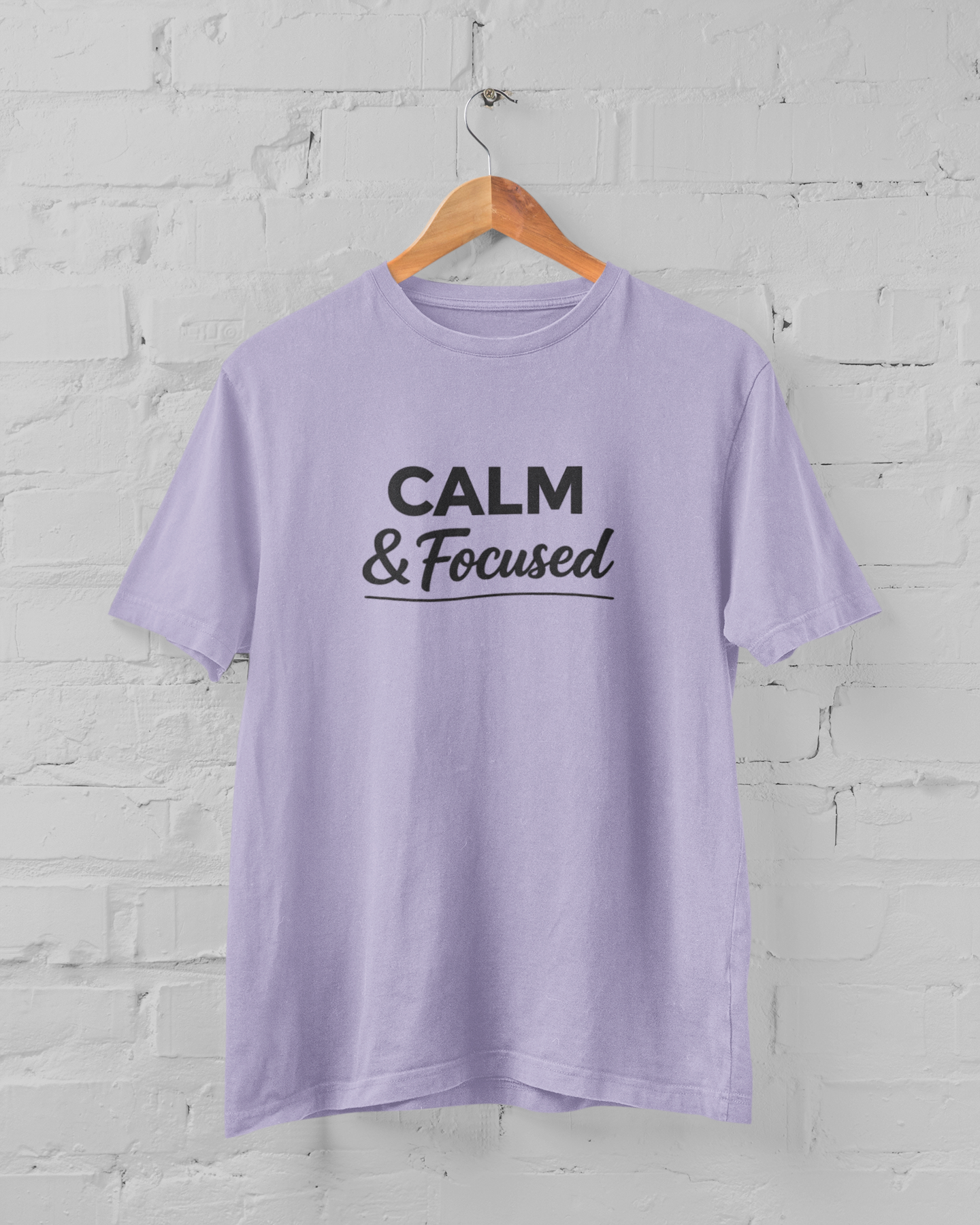 Calm & Focused Unisex Lavender T-Shirt – Premium Supima Cotton | Sizes M-5XL | Motivational Startup Tee - sigmatrends