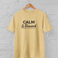 Calm & Focused Unisex Beige T-Shirt – Premium Supima Cotton | Sizes M-5XL | Motivational Startup Tee - sigmatrends