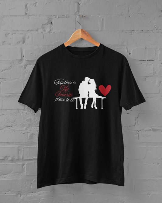 Together Is My Favorite Place To Be Unisex Black Plus Size T-Size - sigmatrends