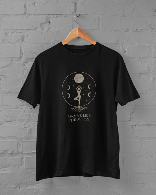 Evolve Like The Moon Plus Size Yoga T-Shirt