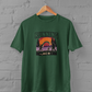 Funny alien and Bigfoot watercolor design Running Crew on Green plus size unisex t-shirt, 100% cotton, available in sizes M-7XL, for alien and cryptid lovers - sigmatrends