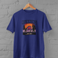 Funny alien and Bigfoot watercolor design Running Crew on Royal Blue plus size unisex t-shirt, 100% cotton, available in sizes M-7XL, for alien and cryptid lovers - sigmatrends