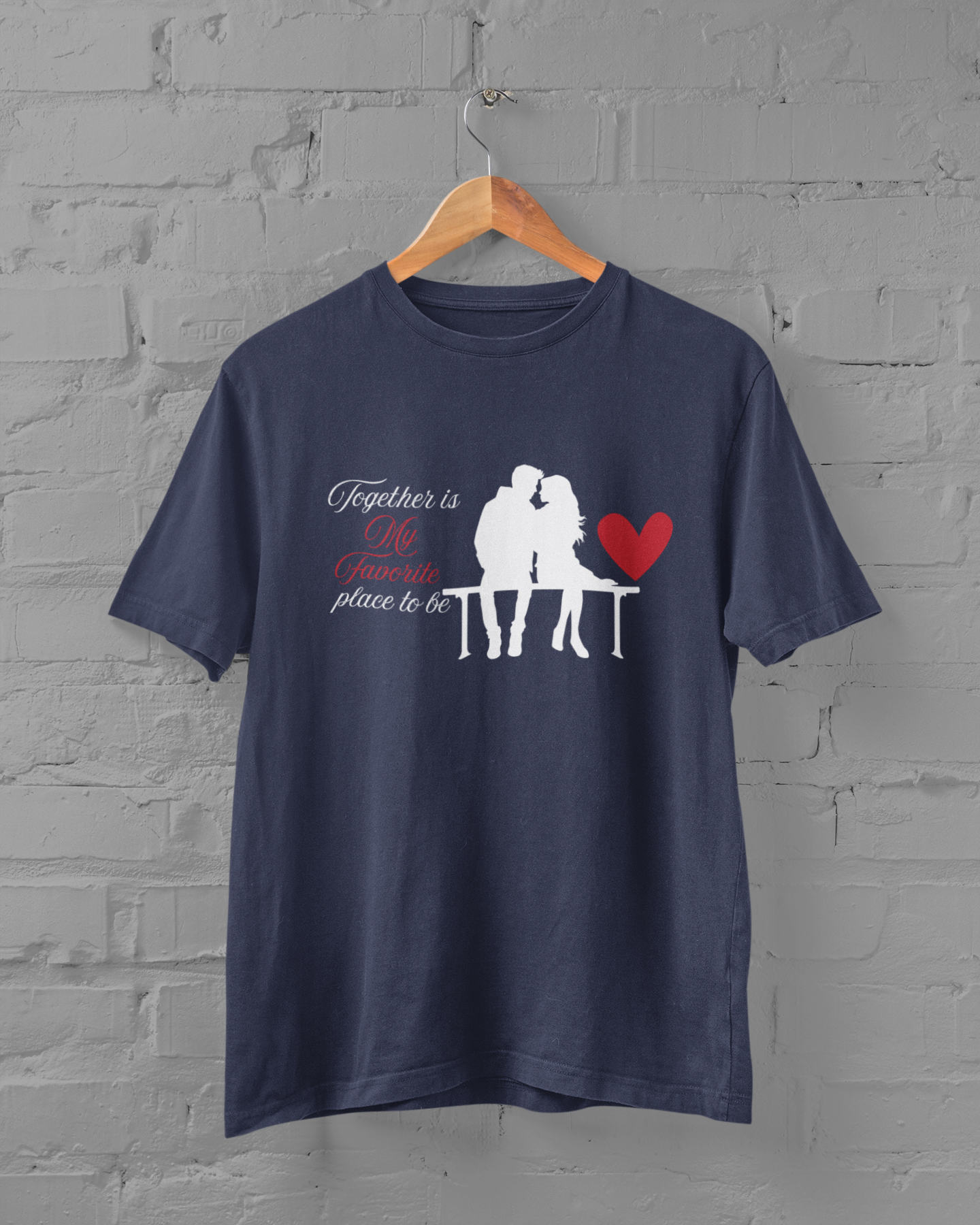 Together Is My Favorite Place To Be Unisex Navy Blue Plus Size T-Size - sigmatrends