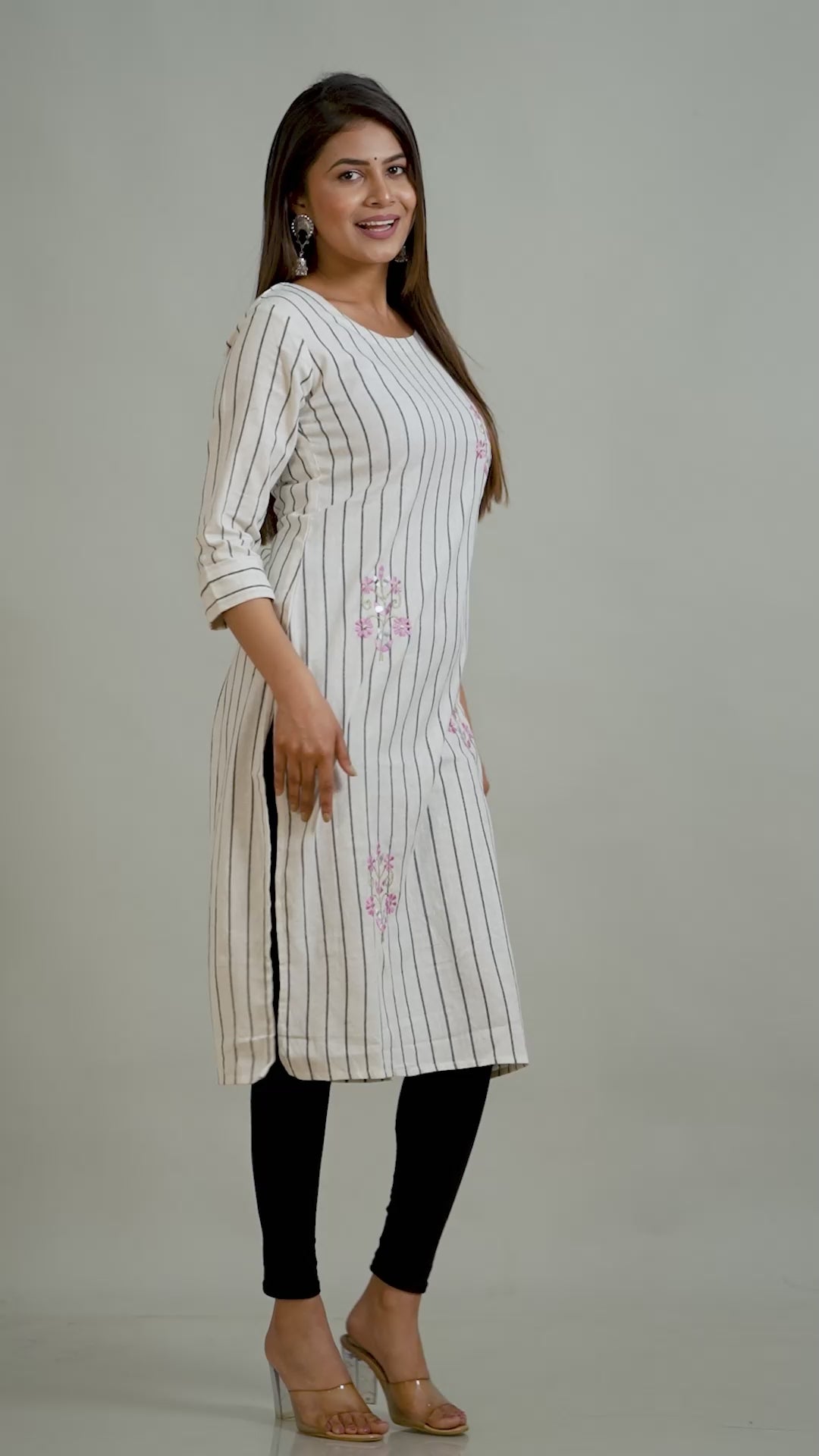 Women South Cotton Embroidered Plus Size A-Line Kurtis Video - sigmatrends