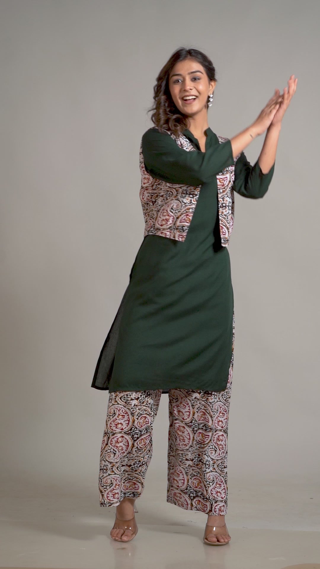 Buy Femeone Women Bluish Green Rayon Kurti with Chikankari Jacket Set - M  Online at Best Prices in India - JioMart.