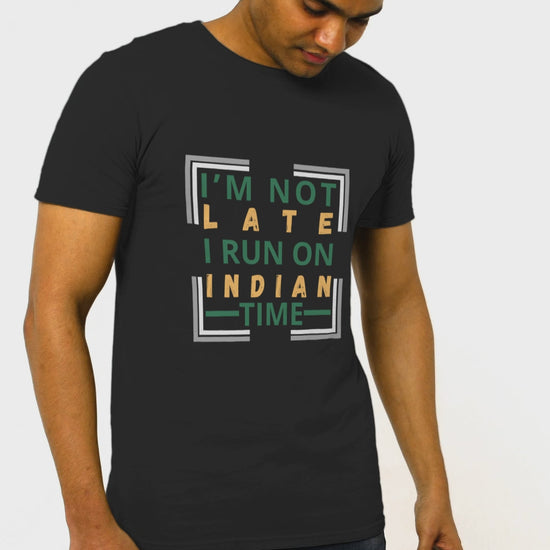 Sigma Trends  I'M Not Late I Run on Indian Time Plus Size Men's T-Shirt Video