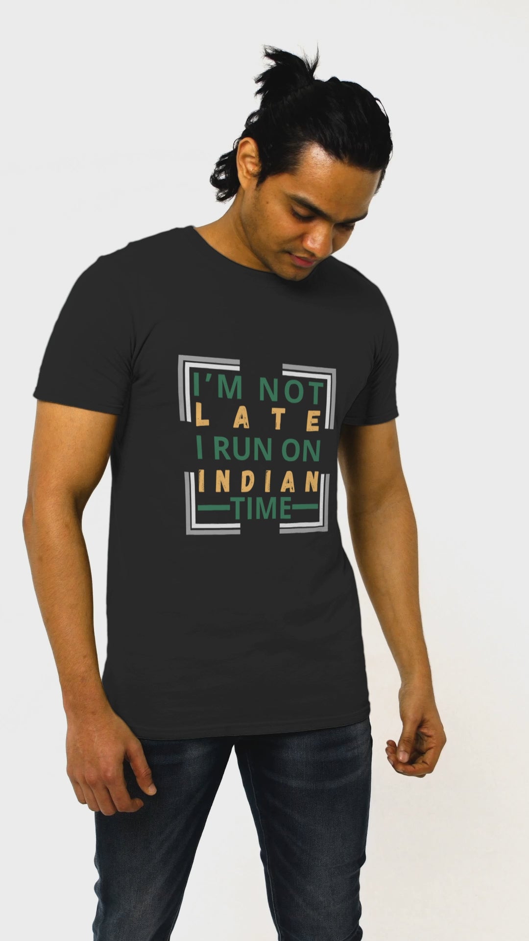 Sigma Trends  I'M Not Late I Run on Indian Time Plus Size Men's T-Shirt Video