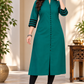 Sigma Trends women's teal green Ruby Cotton plus size kurti with 3/4 sleeves and front buttons