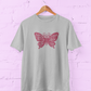 Sisters Butterfly Grey T-Shirt featuring a deep rose pink butterfly typography design with sister love quote. Women's graphic tee gift available in sizes S-7XL - Sigmatrends
