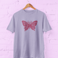 Sisters Butterfly Lavender T-Shirt featuring a deep rose pink butterfly typography design with sister love quote. Women's graphic tee gift available in sizes S-7XL - Sigmatrends