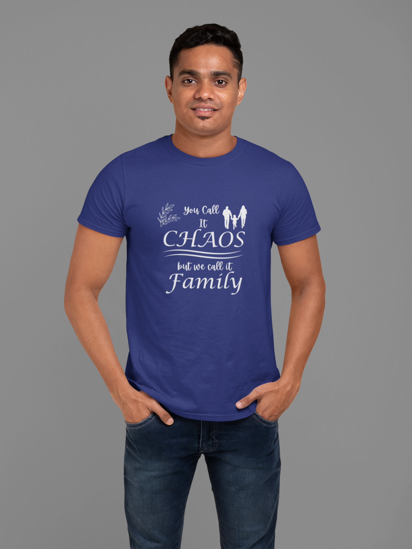 You Call It Chaos We Call It Family Plus Size Royal Blue T-Shirt Sigmatrends