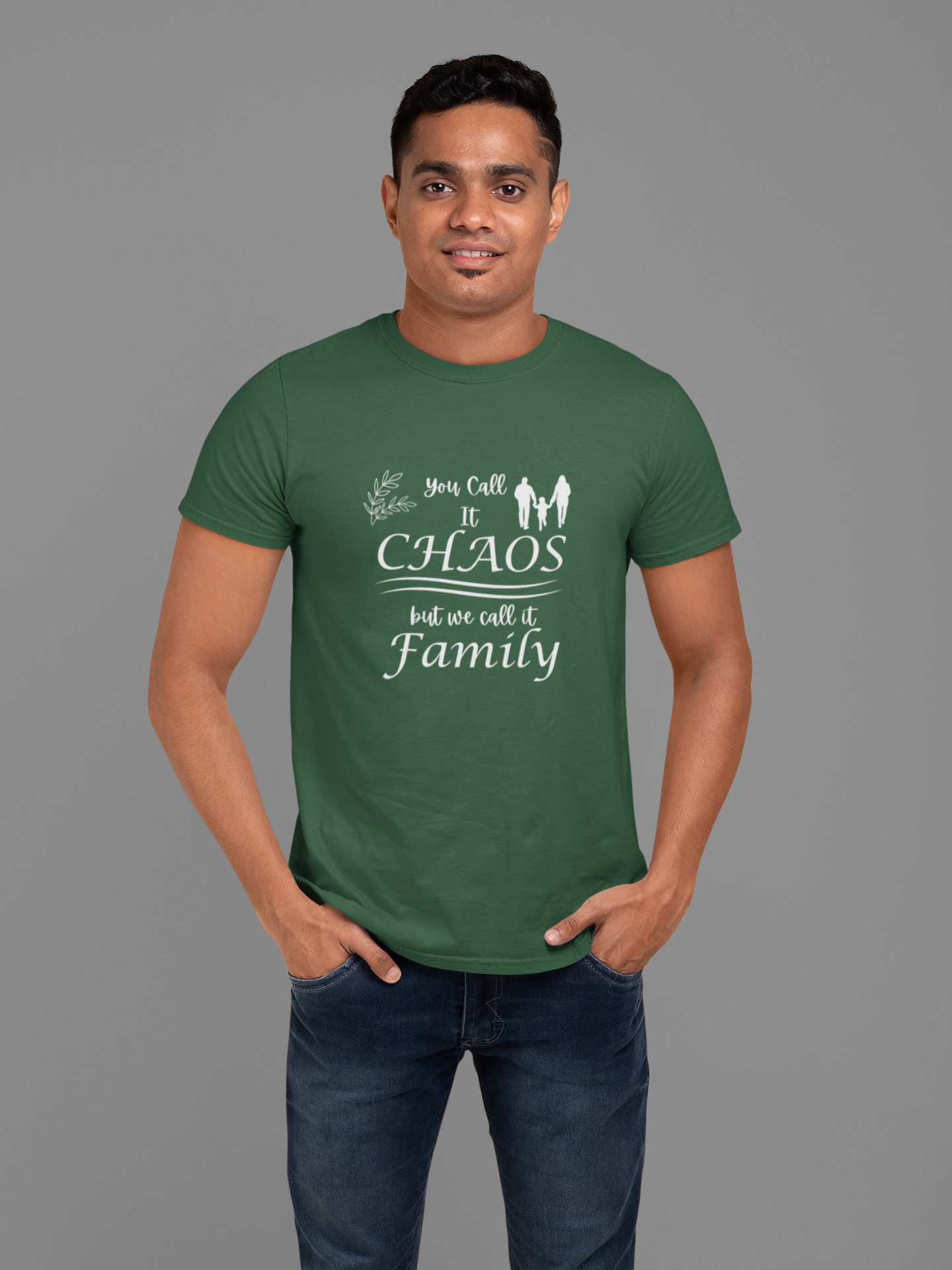 You Call It Chaos We Call It Family Plus Size Green T-Shirt Sigmatrends