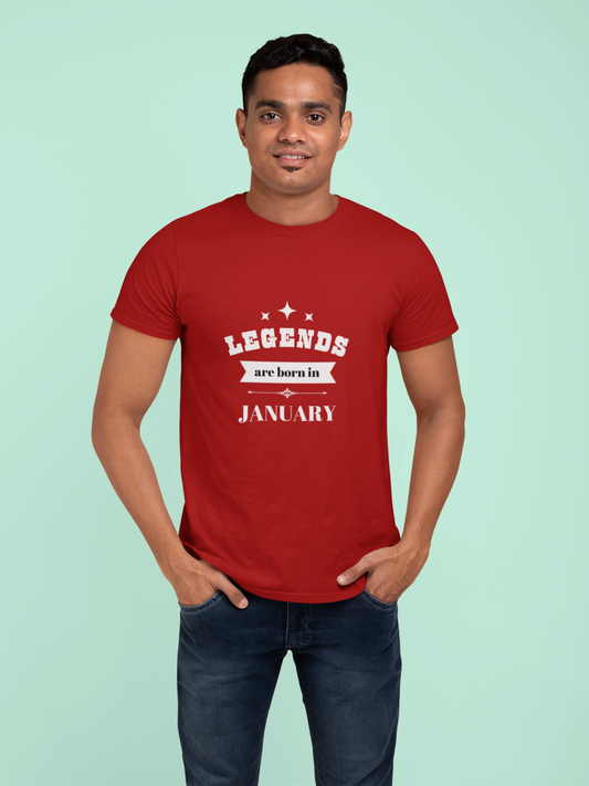 Legends Are Born In January Plus Size Red T-Shirt sigmatrends