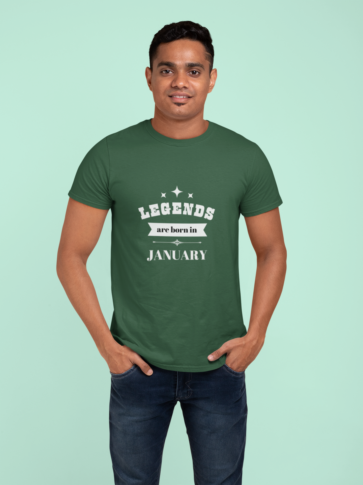 Legends Are Born In January Plus Size Green T-Shirt sigmatrends