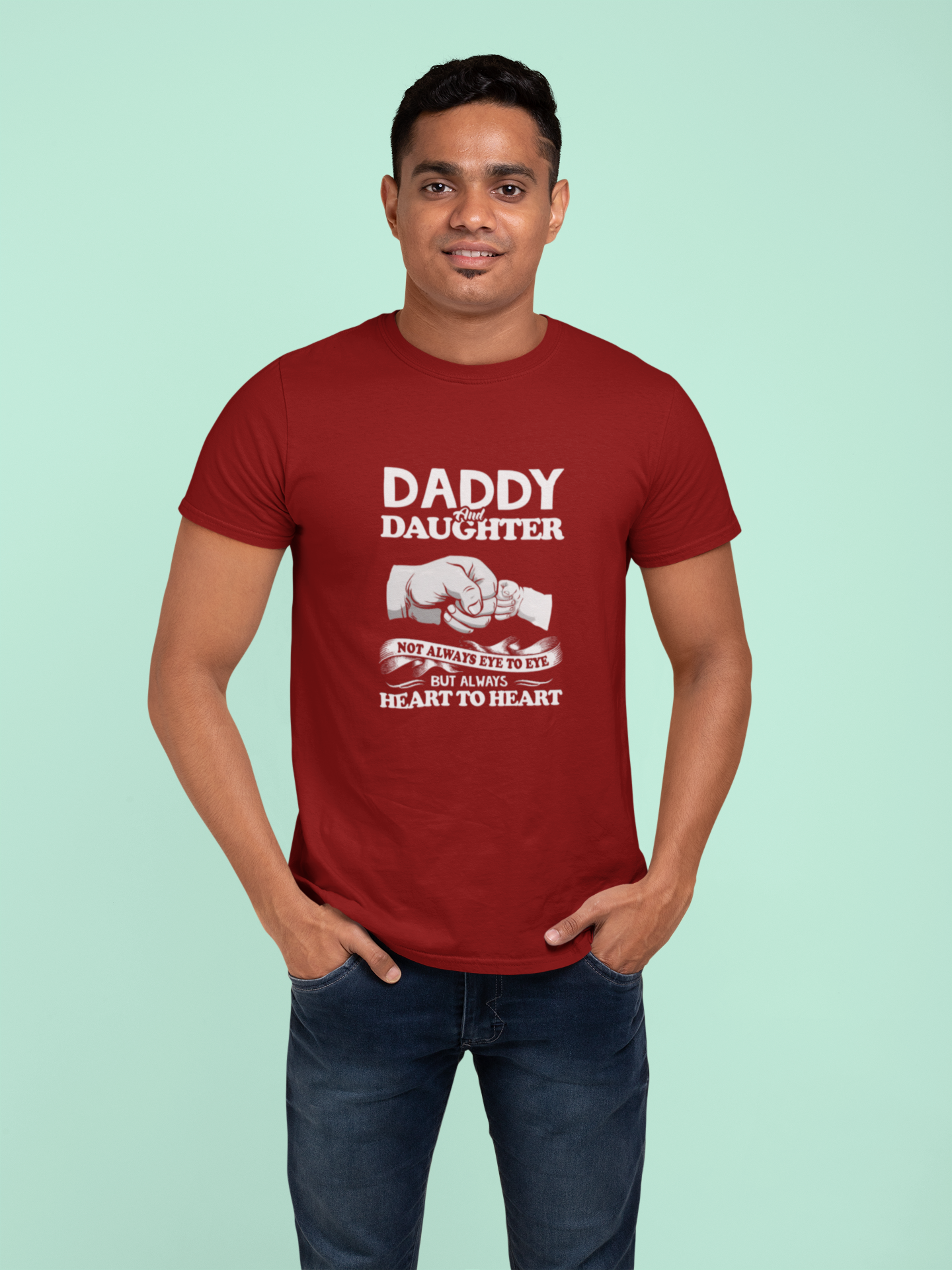 Daddy and Daughter Not Always Eye to Eye Maroon Plus Size T-Shirt