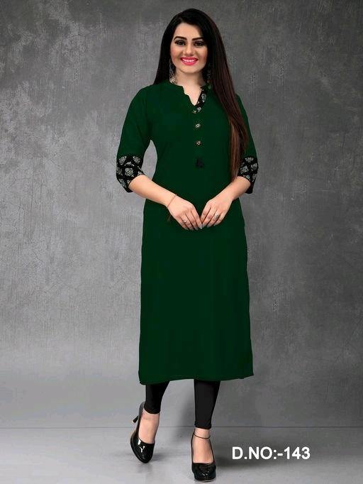 Attractive Solid Rayon Plus Size Kurti - sigmatrends