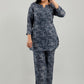 Women's Rayon Printed Plus Size Night Suit Set of Shirt and Pyjama