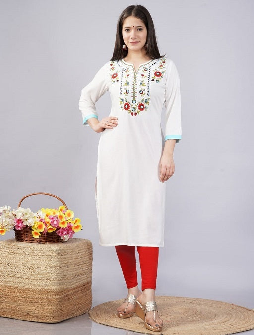 Women's Cotton Flared Printed Long Kurti with Palazzos – Sigma Trends