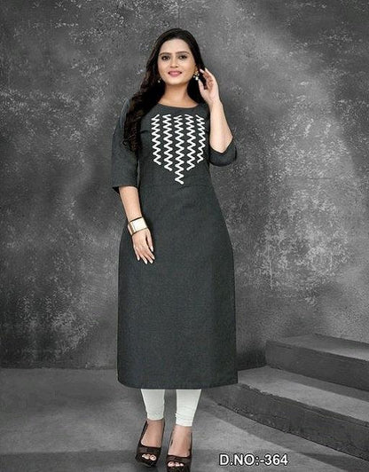 Women's Casual Embroidered Cotton Plus Size Kurti - Sigma Trends