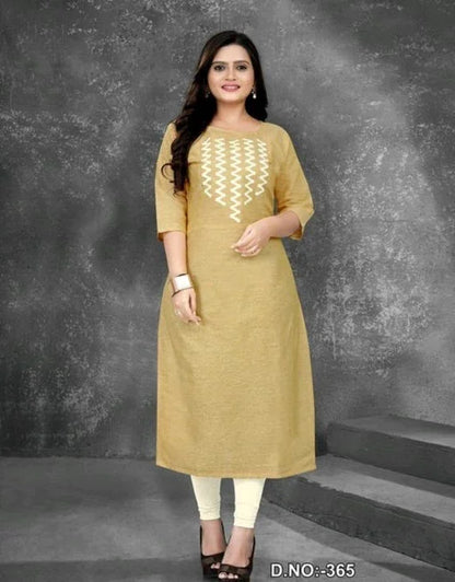 Women's Casual Embroidered Cotton Plus Size Kurti - Sigma Trends