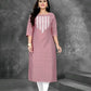 Women's Casual Embroidered Cotton Plus Size Kurti - Sigma Trends
